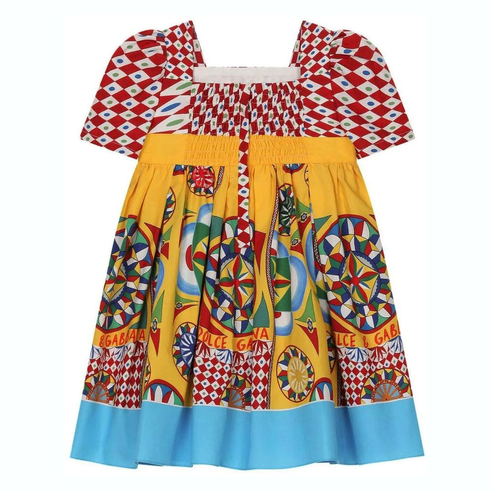 dg-Multicolor Carretto Print Dress with Bloomers-l21di5-g7j9m-hh4kv
