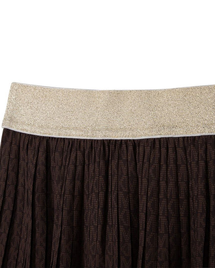 mk-r13111-Brown Pleated Skirt