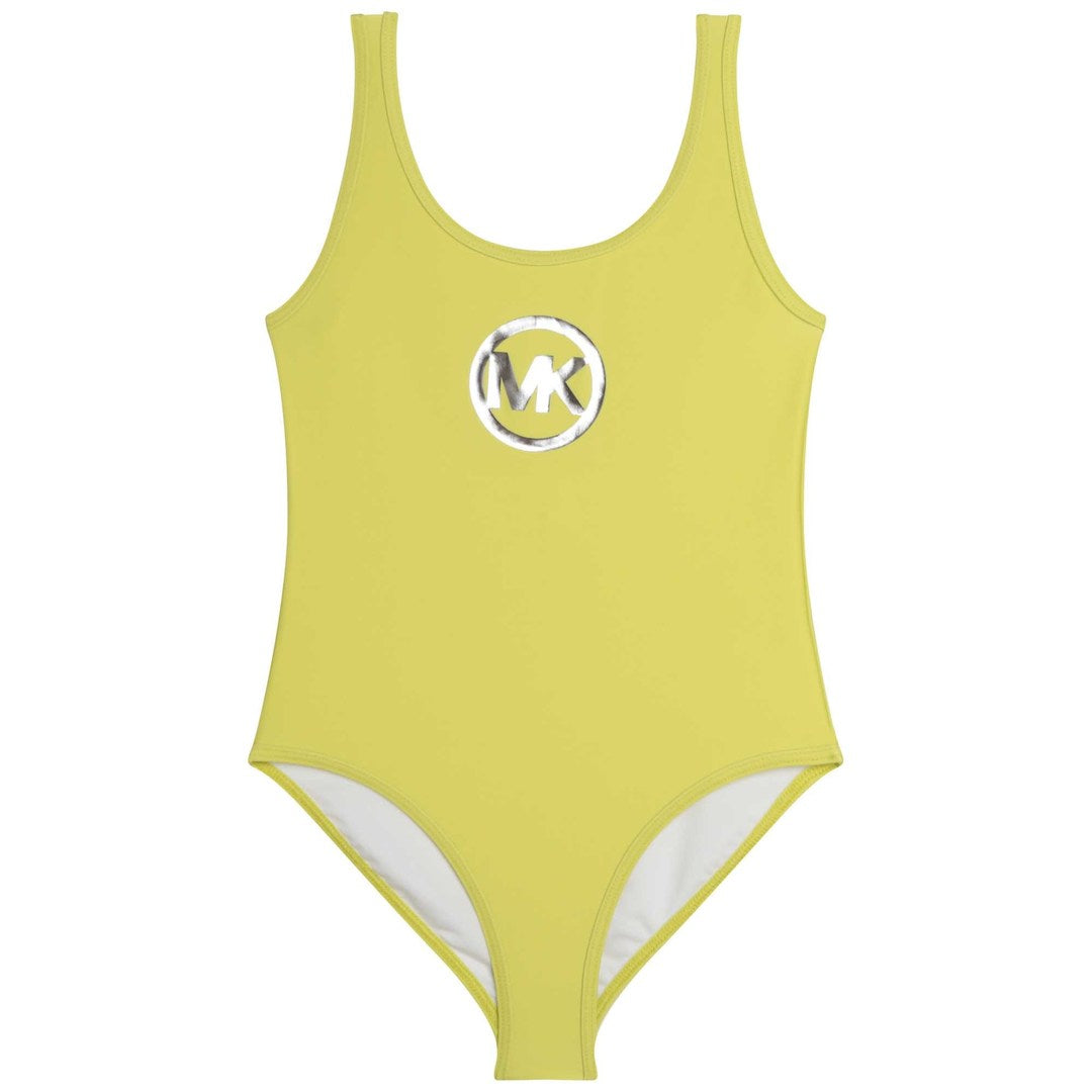 mk-r10169-Yellow Logo Swimsuit