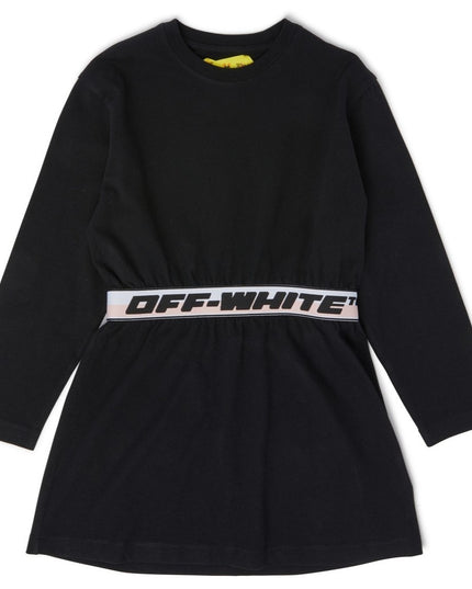 off-white-ogdb028f23jer0011010-Black Logo Band Dress