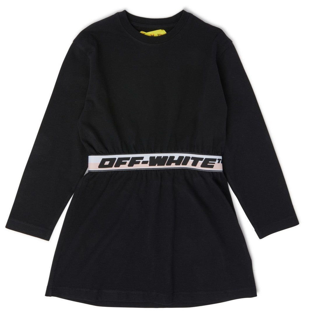 off-white-ogdb028f23jer0011010-Black Logo Band Dress