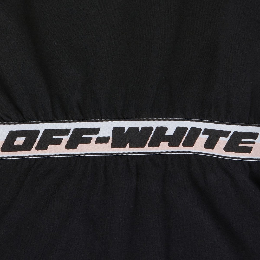 off-white-ogdb028f23jer0011010-Black Logo Band Dress