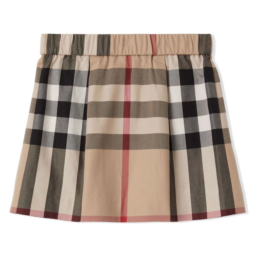 burberry-8061827-Beige Checkered Skirt-140338-a7028