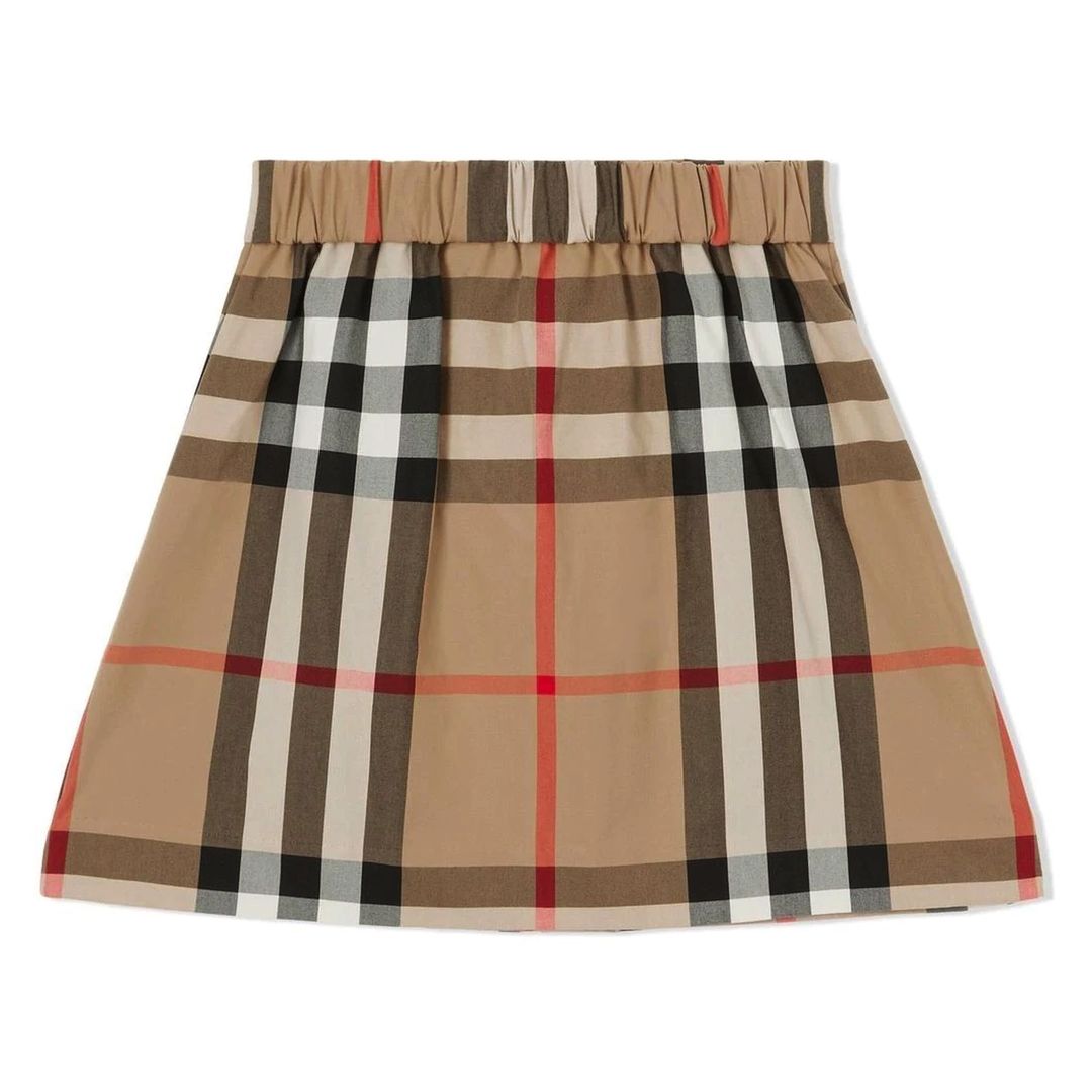 burberry-8061826-Beige Checkered Skirt-140338-a7028