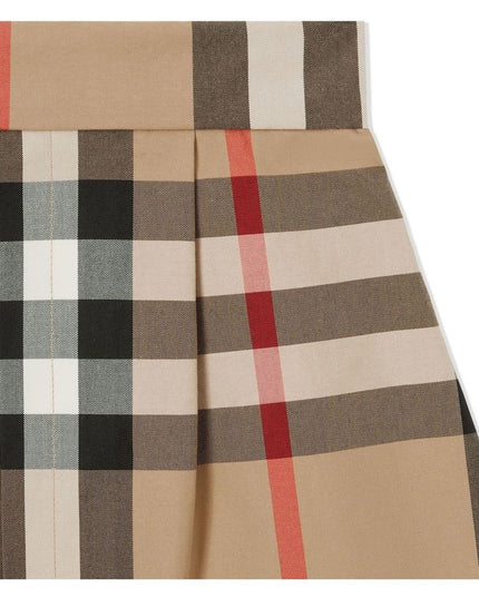 burberry-8061826-Beige Checkered Skirt-140338-a7028