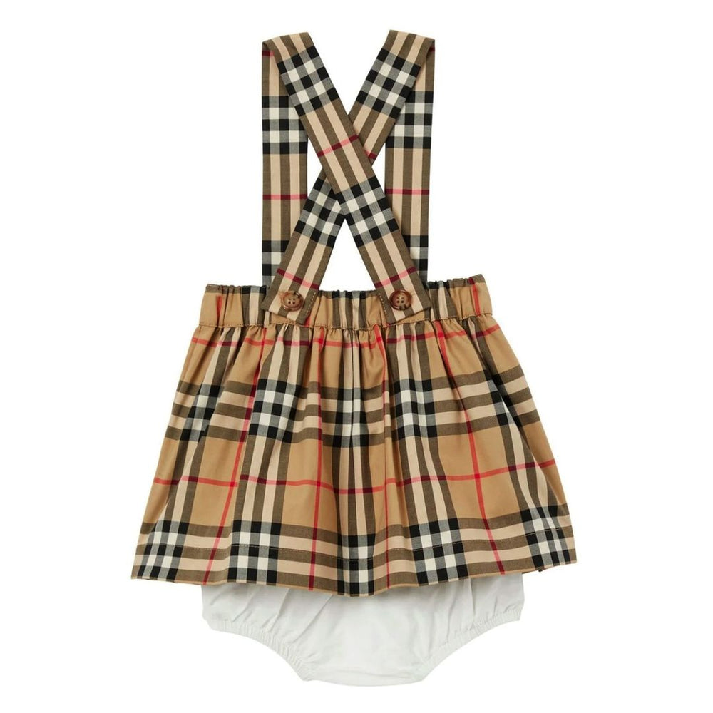 burberry-8070271-Beige Check Cotton Skirt Set-116036-a7028