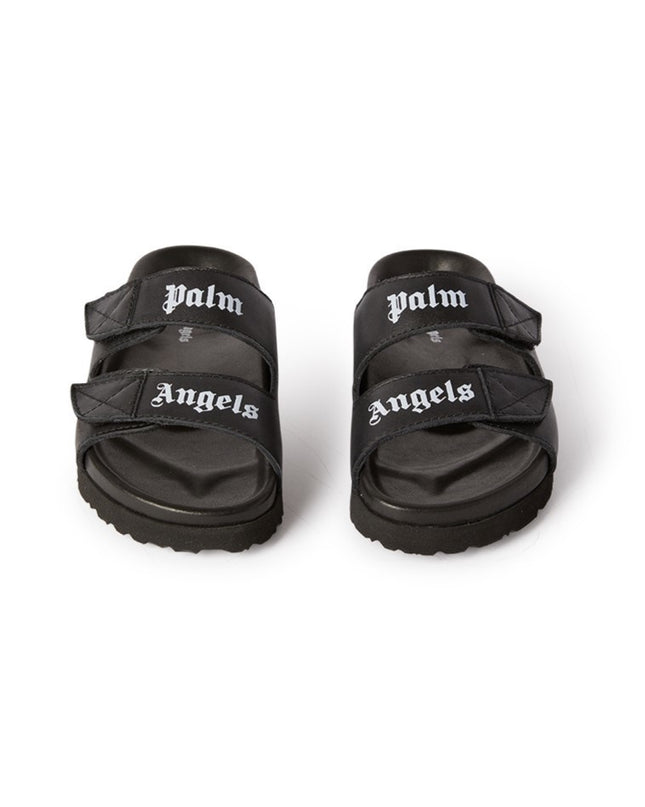 palm-angels-pbih001c99lea0011001-Black Print Double Strap Sandals