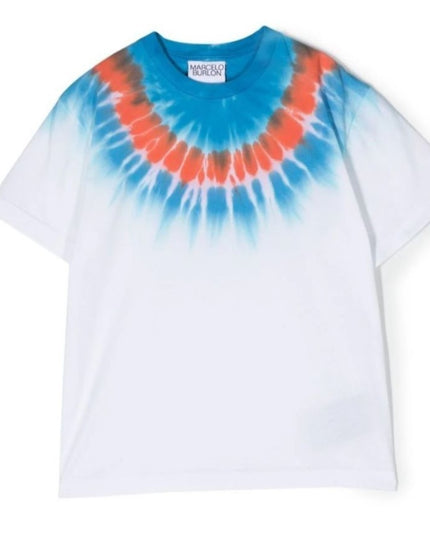 marcelo-burlon-cbaa001s23jer0060140-White Tie-Dye Cotton T-Shirt