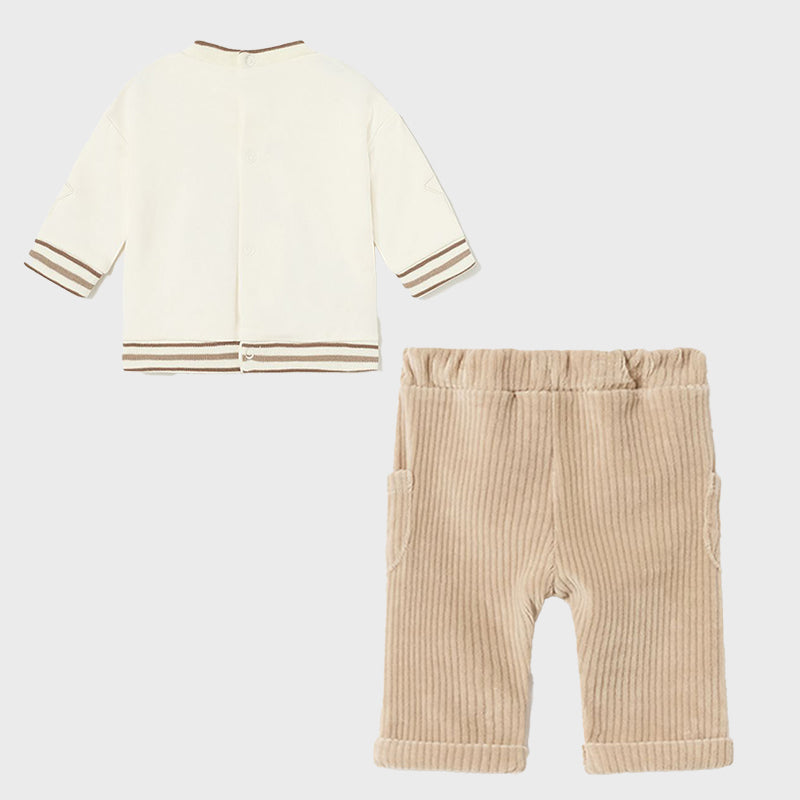 Beige Teddy Bear Graphic Outfit