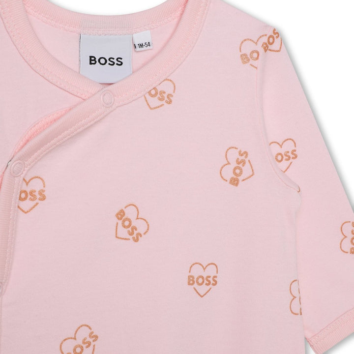 boss-j98444-44l-Pink & Rose Gold Organic Cotton Babygrow Set