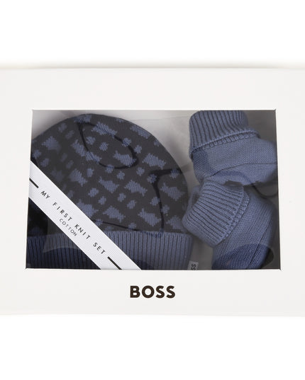 boss-j98423-849-Blue Hat & Booties Baby Gift Set