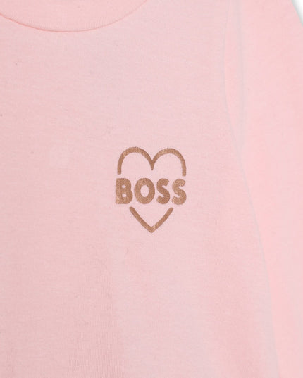 boss-j92087-44l-Pink & Metallic Rose Gold Cotton Dress