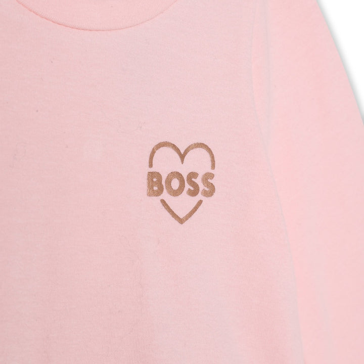 boss-j92087-44l-Pink & Metallic Rose Gold Cotton Dress