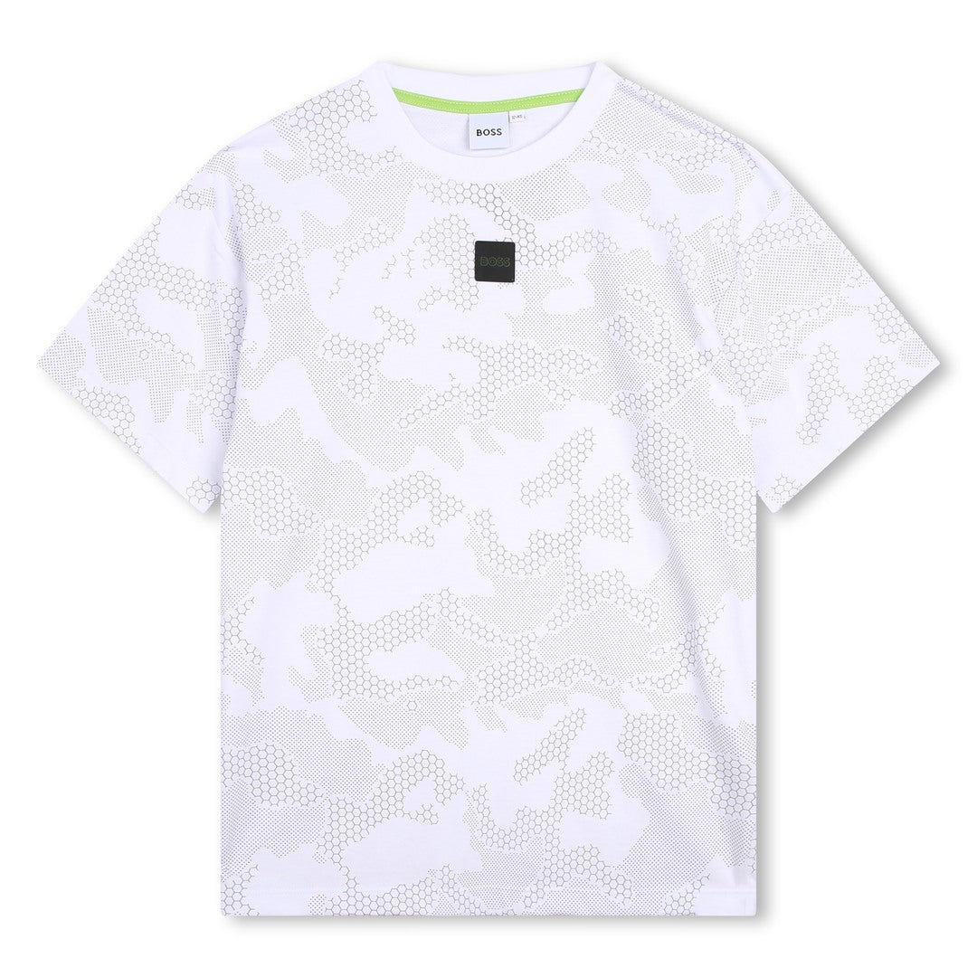 boss-j45003-10p-White Reflective Camouflage Print T-Shirt