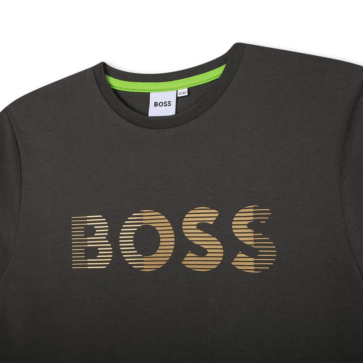 boss-j45000-089-Gray Cotton T-Shirt
