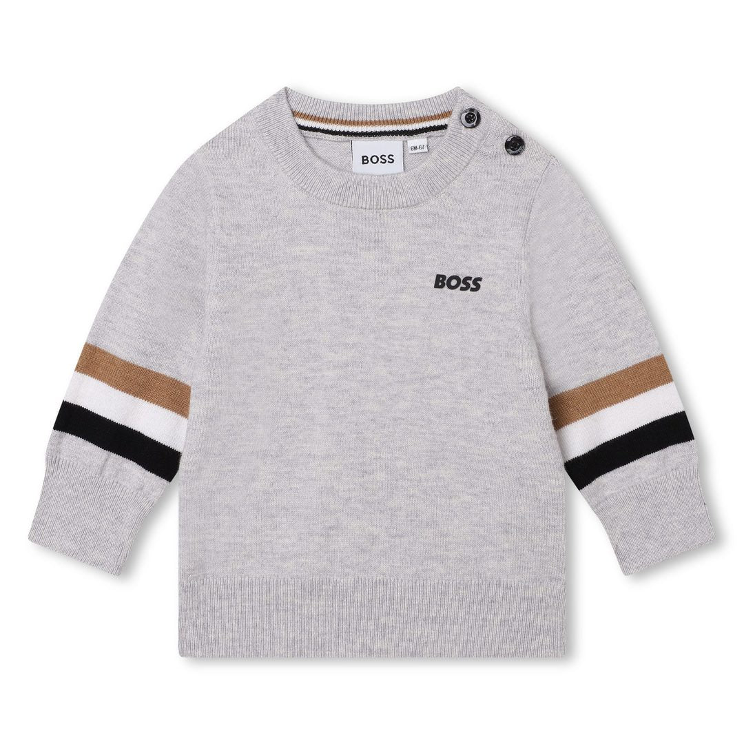 boss-j05a40-a32-Gray Logo Sweatshirt