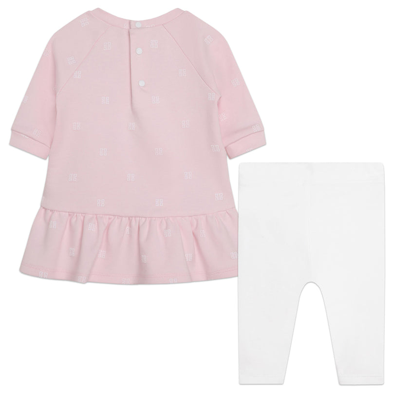 givenchy-h98183-44z-Pink Dress with White Leggings