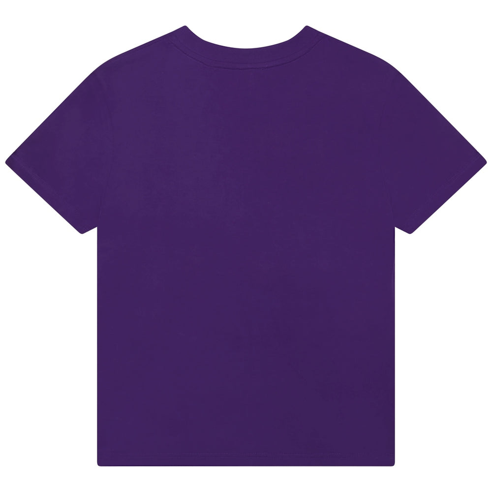 givenchy-h25460-91c-Purple Curved Logo T-Shirt