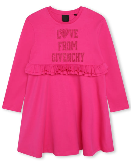 givenchy-h12306-49n-Pink Frilled Cotton Dress
