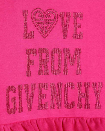 givenchy-h12306-49n-Pink Frilled Cotton Dress