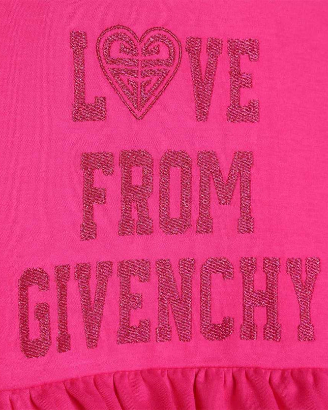 givenchy-h12306-49n-Pink Frilled Cotton Dress