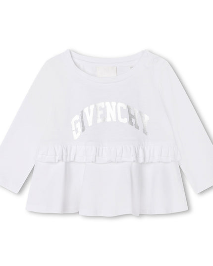 givenchy-h05285-10p-White Long Sleeved Dress