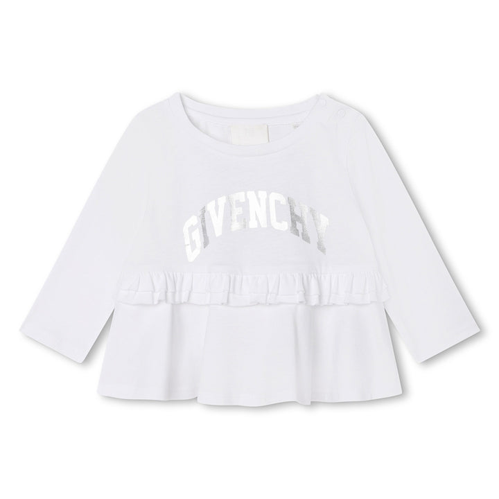 givenchy-h05285-10p-White Long Sleeved Dress