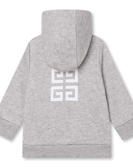 givenchy-h05279-a01-Gray Cotton Zip-Up Hoodie