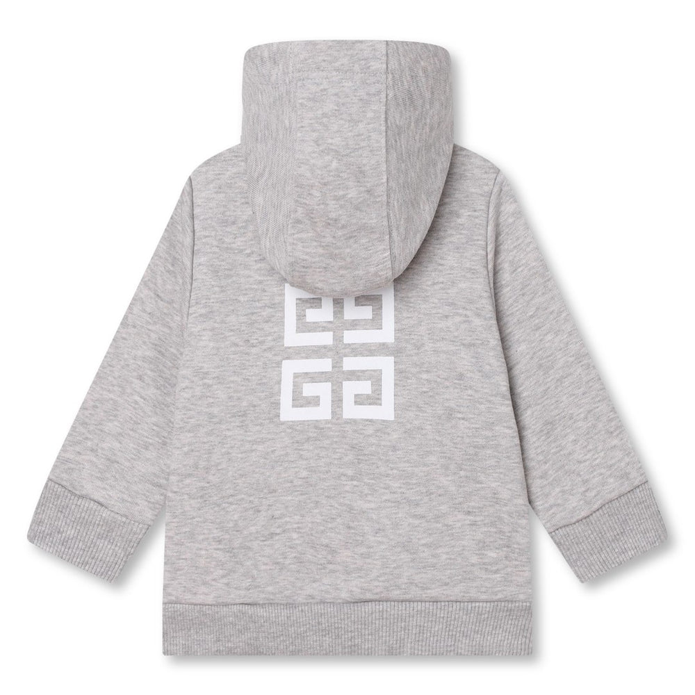 givenchy-h05279-a01-Gray Cotton Zip-Up Hoodie
