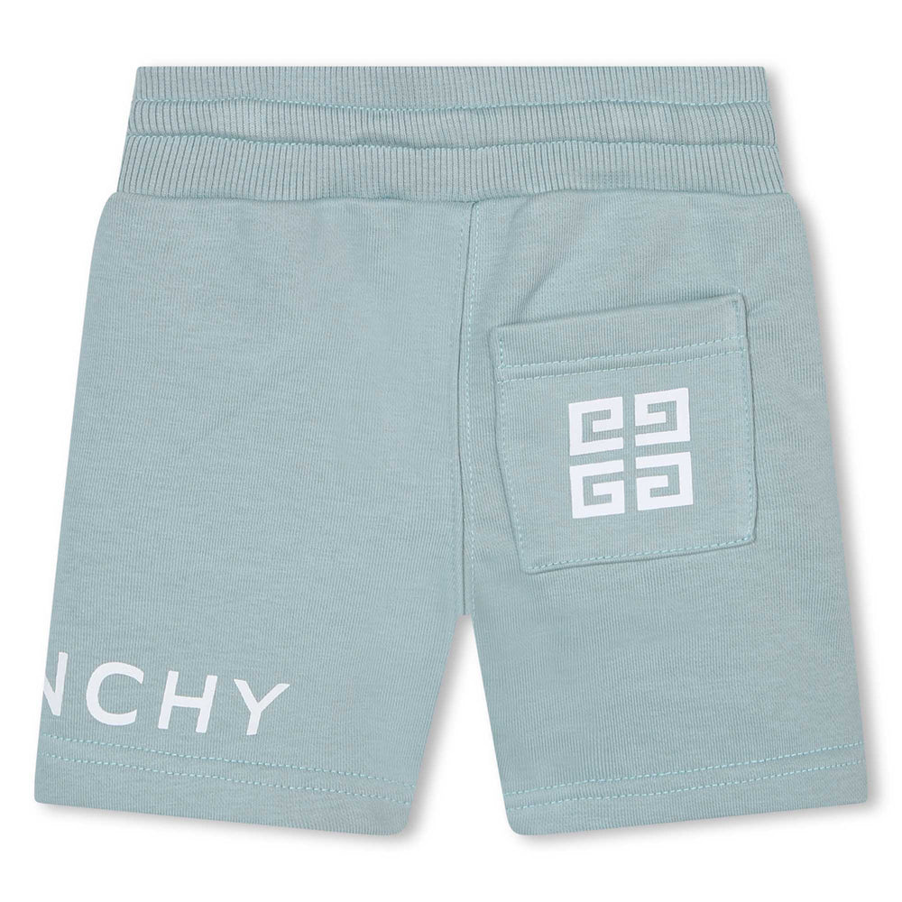 givenchy-h04175-773-Pale Blue & White Logo Jersey Shorts