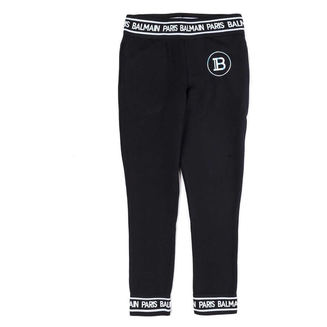 Balmain-Black Logo Tape Sweatpants-6M6500MX270-930