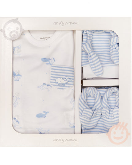 Blue Whale Baby 5 Piece Newborn Set