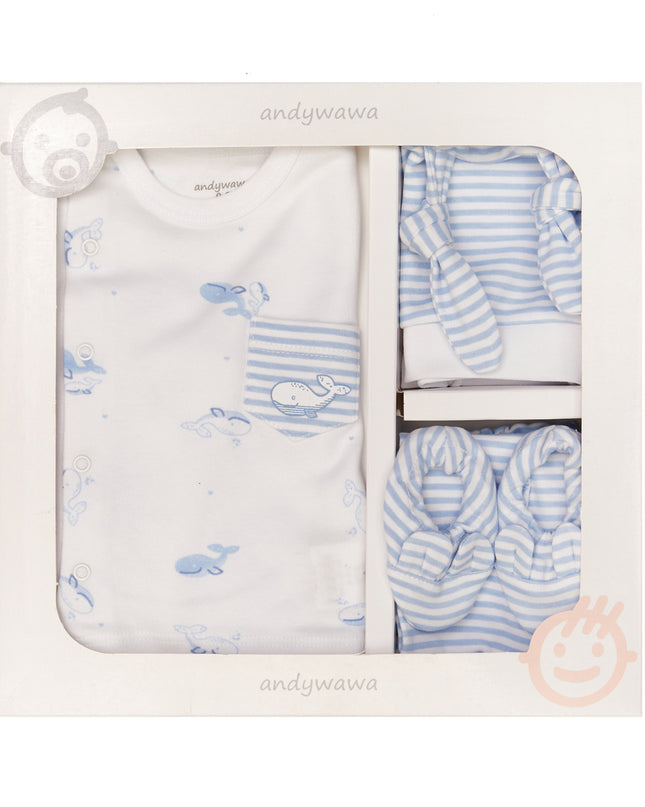 Blue Whale Baby 5 Piece Newborn Set