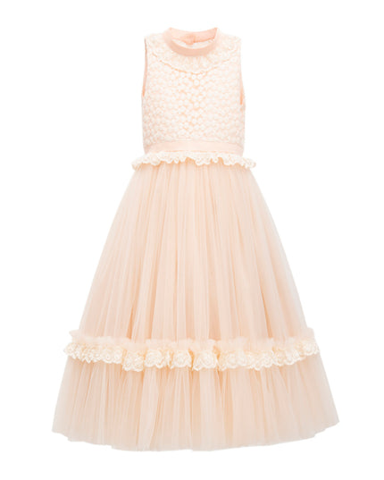 Pink Peach Edina Sleeveless Overlay Gown