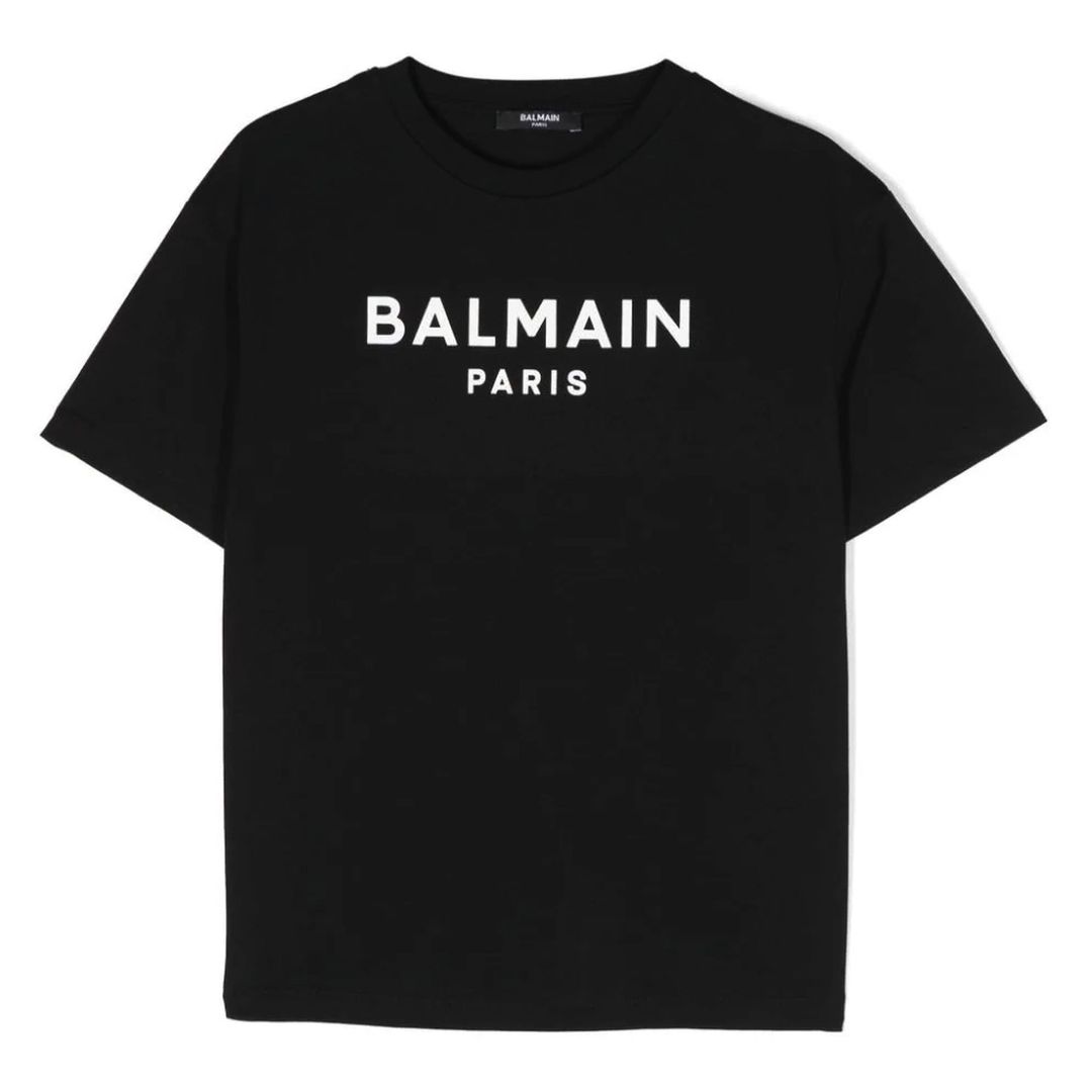 balmain-Black Logo T-Shirt-bu8p01-z1751-930bc
