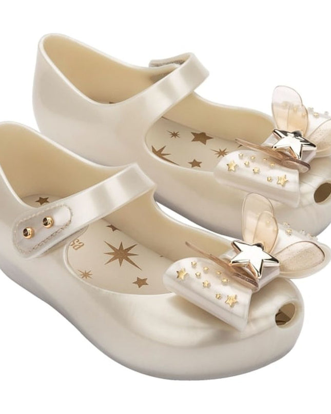 melissa-mini-melissa-ultragirl-star-ii-35725-as262-Metallic White Ballet Flat