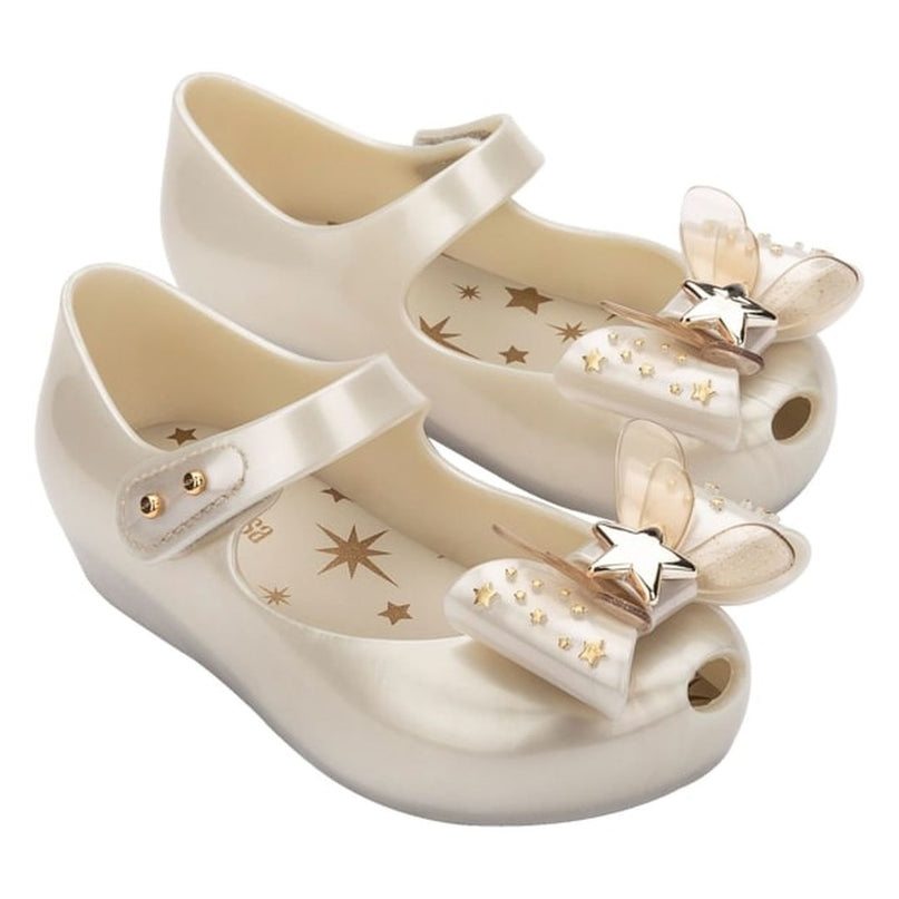 melissa-mini-melissa-ultragirl-star-ii-35725-as262-Metallic White Ballet Flat
