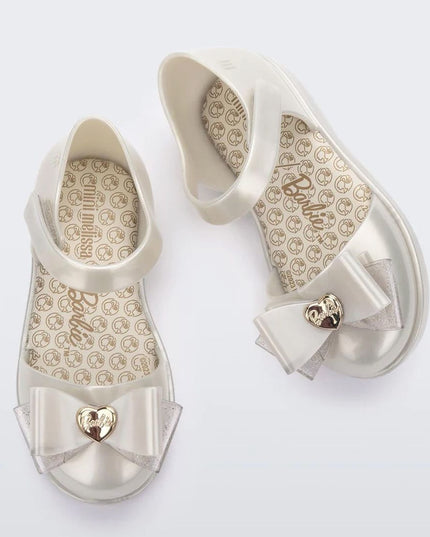 melissa-mini-melissa-35697-ar616-Metallic White Amy Barbie Sandals