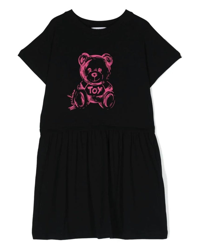 moschino-Black Bear Logo Dress-hdv0eb-lba33-60100
