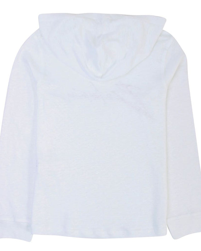 balmain-White & Gold Logo Hoodie-6k8590kx300100