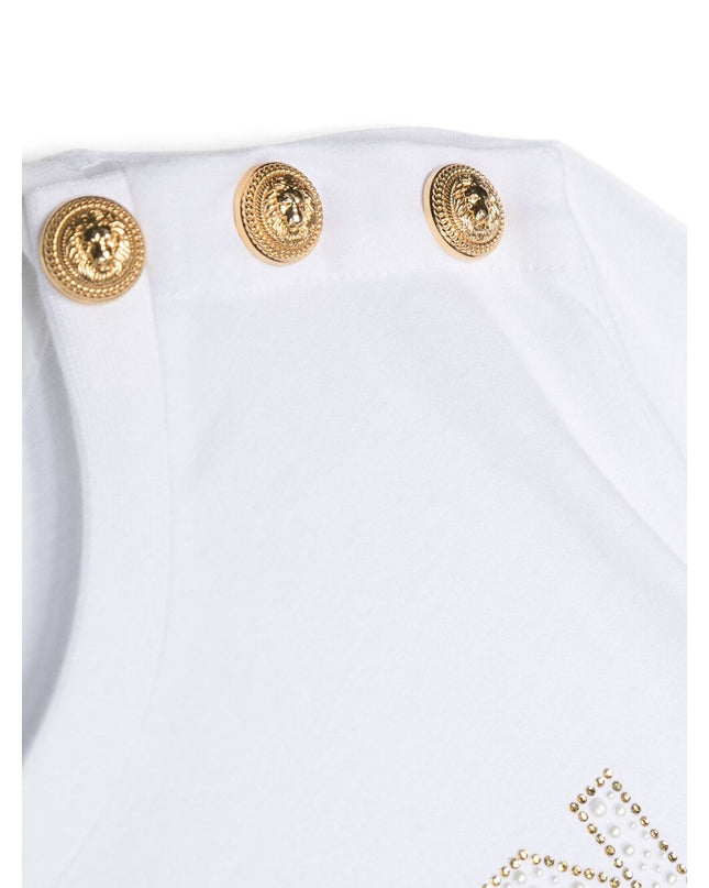 balmain-Black & White Logo Dress-bs1b81-z0057-100ne