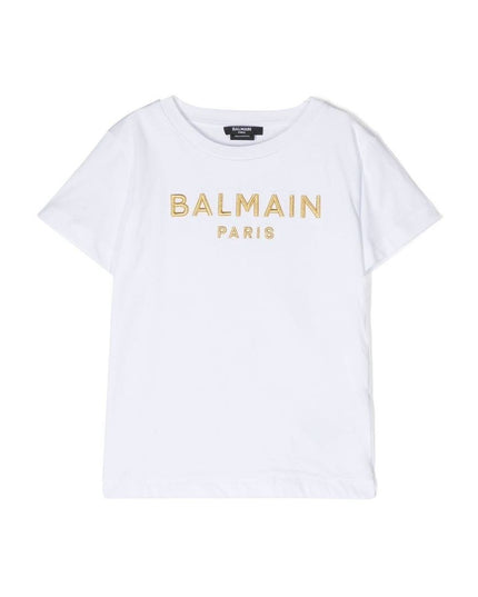 balmain-White Logo T-Shirt-bs8b31-z0082-100or