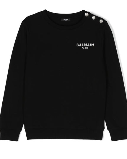 balmain-Black Logo Sweatshirt-bt4a30-z0001-930ag