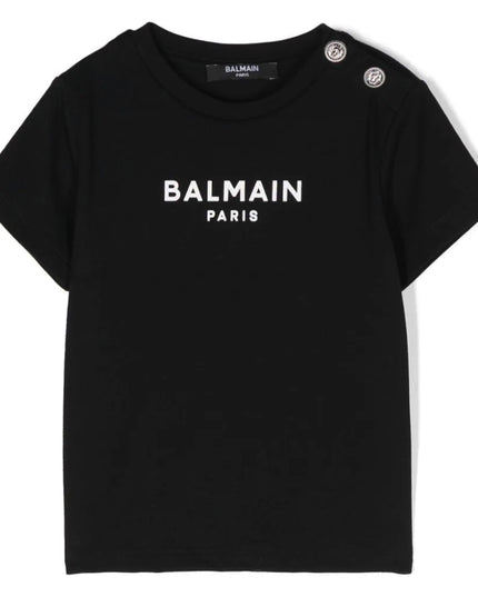balmain-Black Logo T-Shirt-bu8501-z1751-930bc