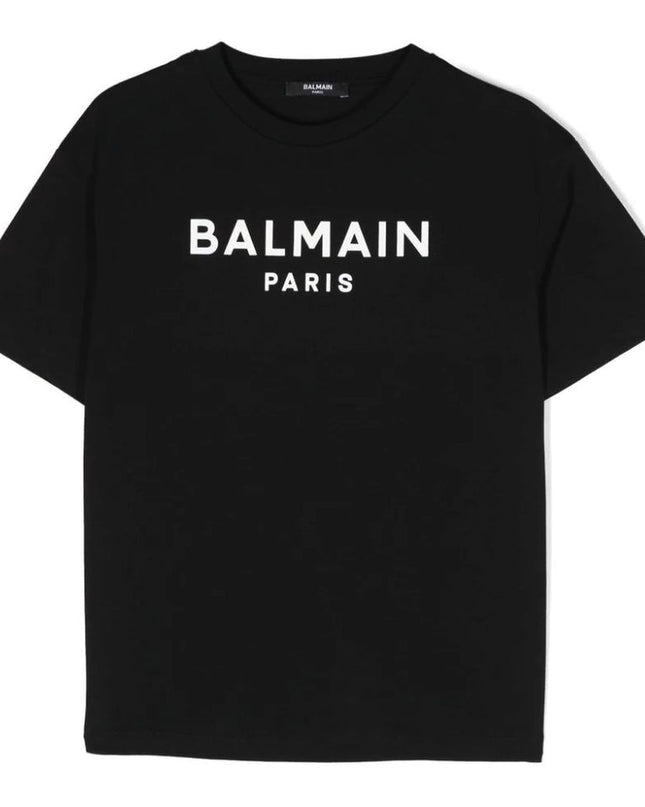 balmain-Black Logo T-Shirt-bu8p01-z1751-930bc