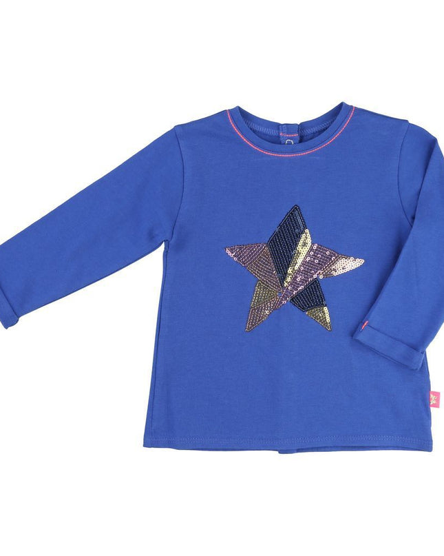 Billieblush Blue Star T-Shirt-Shirts-Billieblush-kids atelier