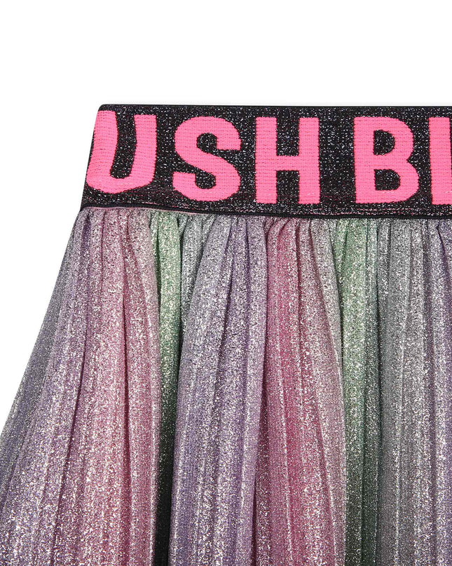 Multicolor Metallic Pleated Skirt