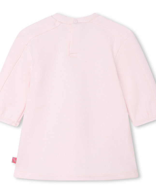 Kids Atelier-Billieblush-Pink Pixel Bunny Sweater Dress