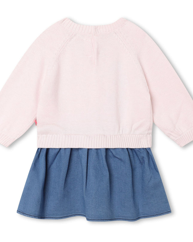 Kids Atelier-Billieblush-Pink Snail Knit Dress