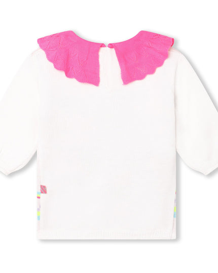 Kids Atelier-Billieblush-White Bunny Knit Sweater Dress